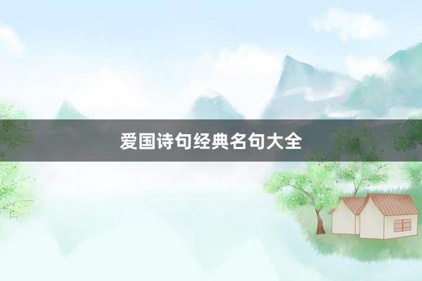 爱国诗句经典名句大全